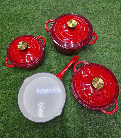 7pcs Enamel Cast Iron Cooking Pot Set Cookware Cookware Sets