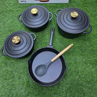 7pcs Enamel Cast Iron Cooking Pot Set Cookware Cookware Sets