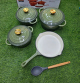 7pcs Enamel Cast Iron Cooking Pot Set Cookware Cookware Sets