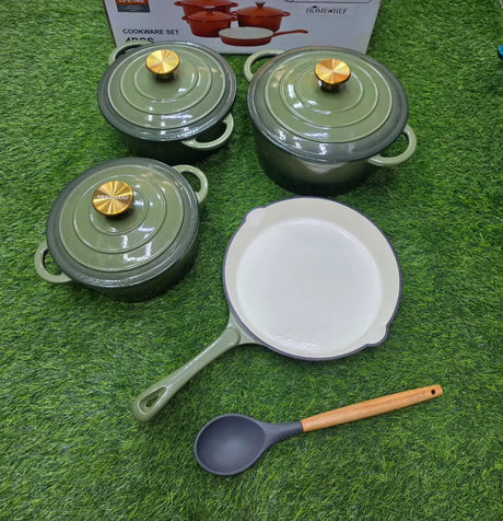 7pcs Enamel Cast Iron Cooking Pot Set Cookware Cookware Sets
