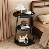 Trinity 3-Tier Round Side Table Black Side Tables End Tables