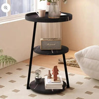 Trinity 3-Tier Round Side Table Black Side Tables End Tables