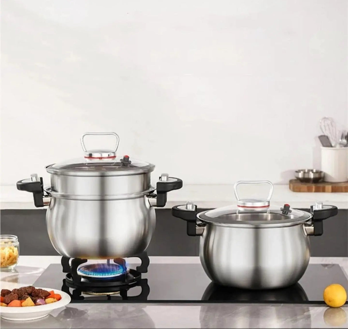 2-in-1 Triply Stainless Steel Pressure Cooker & Steamer Cookware Pressure Cookers