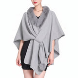 Faux Fur Collar Cape Shawl Cardigan Fashion Accessories Capes