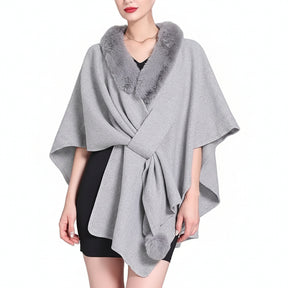Faux Fur Collar Cape Shawl Cardigan Fashion Accessories Capes