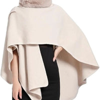 Faux Fur Collar Cape Shawl Cardigan Fashion Accessories Capes