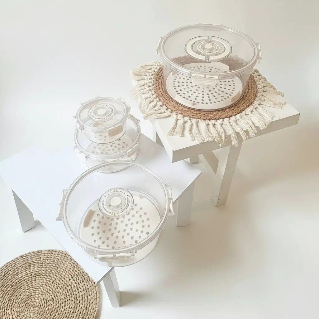 4-Piece Circular Food Storage Containers Kitchen Storage Food Storage Containers