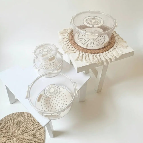 4-Piece Circular Food Storage Containers Kitchen Storage Food Storage Containers