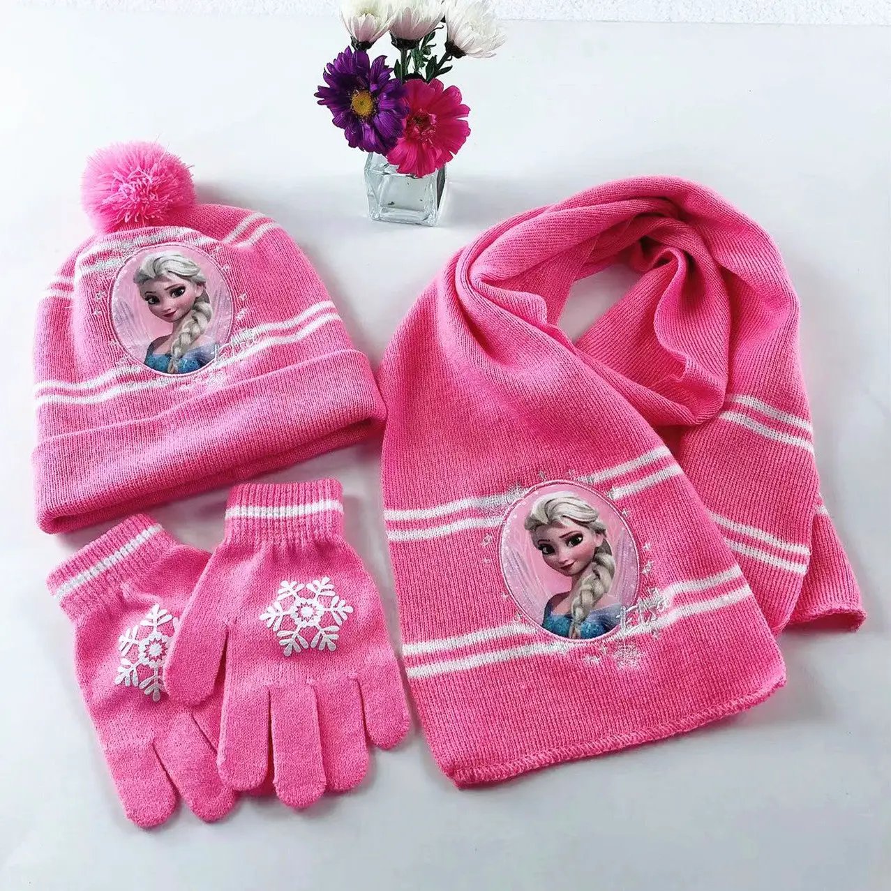 Kids Cartoon Princess Winter Set Baby & Kids Baby & Children's Hats