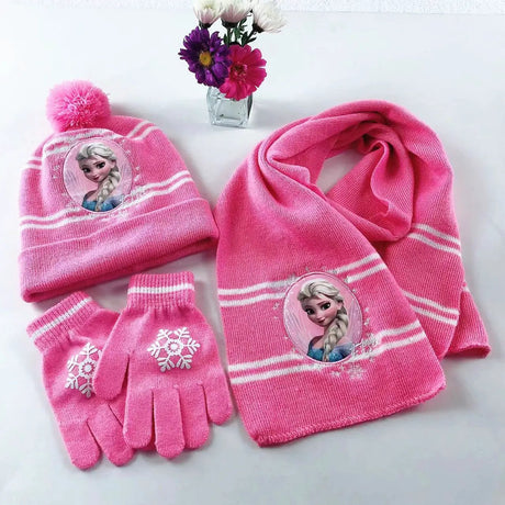 Kids Cartoon Princess Winter Set Baby & Kids Baby & Children's Hats
