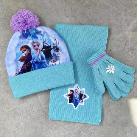 Kids Cartoon Princess Winter Set Baby & Kids Baby & Children's Hats