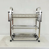 Heavy Duty 3-Tier Aluminium Dish Rack Kitchen Storage Dish Racks