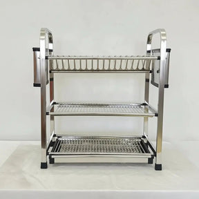 Heavy Duty 3-Tier Aluminium Dish Rack Kitchen Storage Dish Racks
