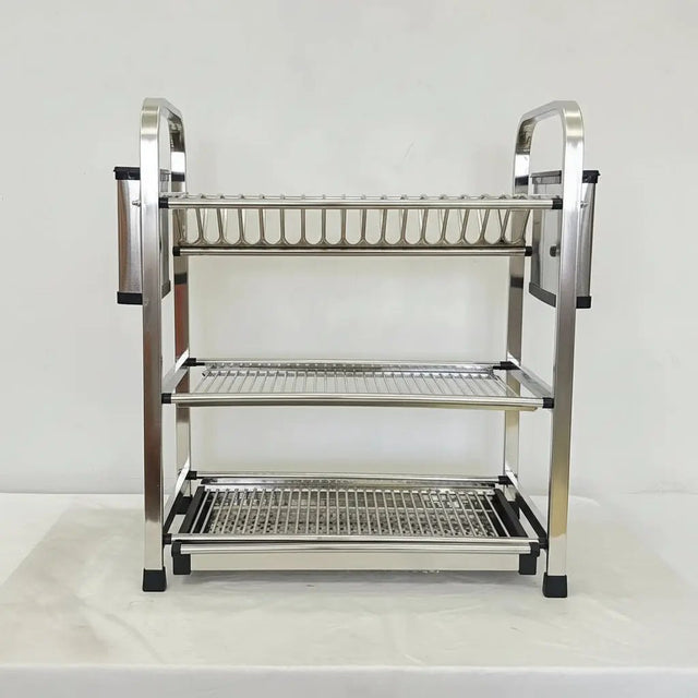 Heavy Duty 3-Tier Aluminium Dish Rack Kitchen Storage Dish Racks