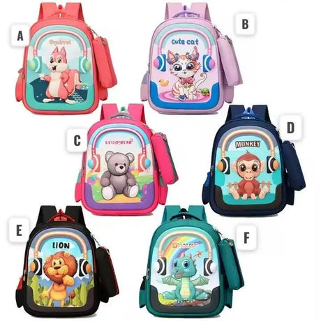3D Cartoon Kids Backpack 2-Piece Set Baby & Kids School Backpacks