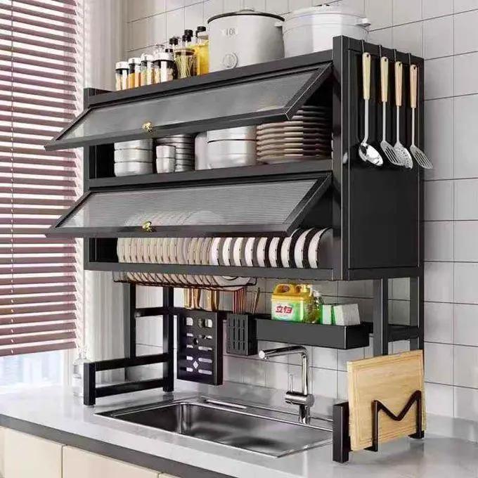 Over the Sink Organizer With Glass Cover For Small Kitchens Kitchen & Dining Sink Caddies