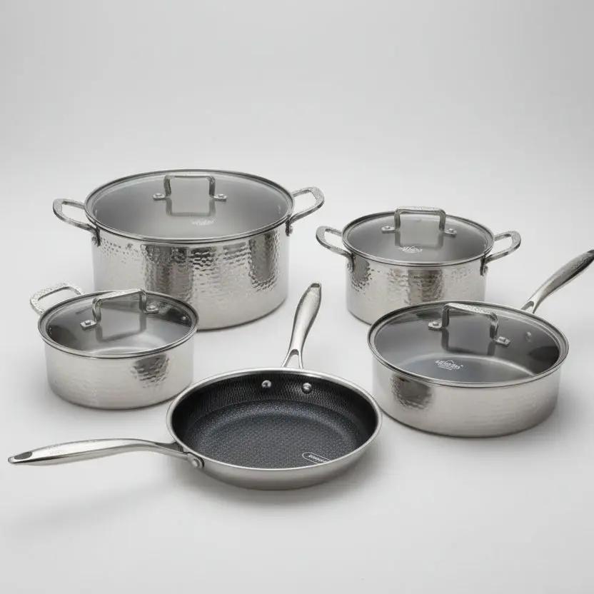 Uakeen VK56 Triple S/S Cookware Set 9pc Cookware Cookware Sets