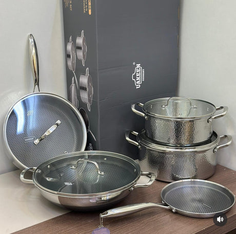 Uakeen VK56 Triple S/S Cookware Set 9pc Cookware Cookware Sets