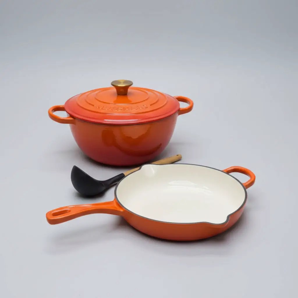3 Pcs Enamel Cast Iron Cooking Pot Set Cookware Cookware Sets