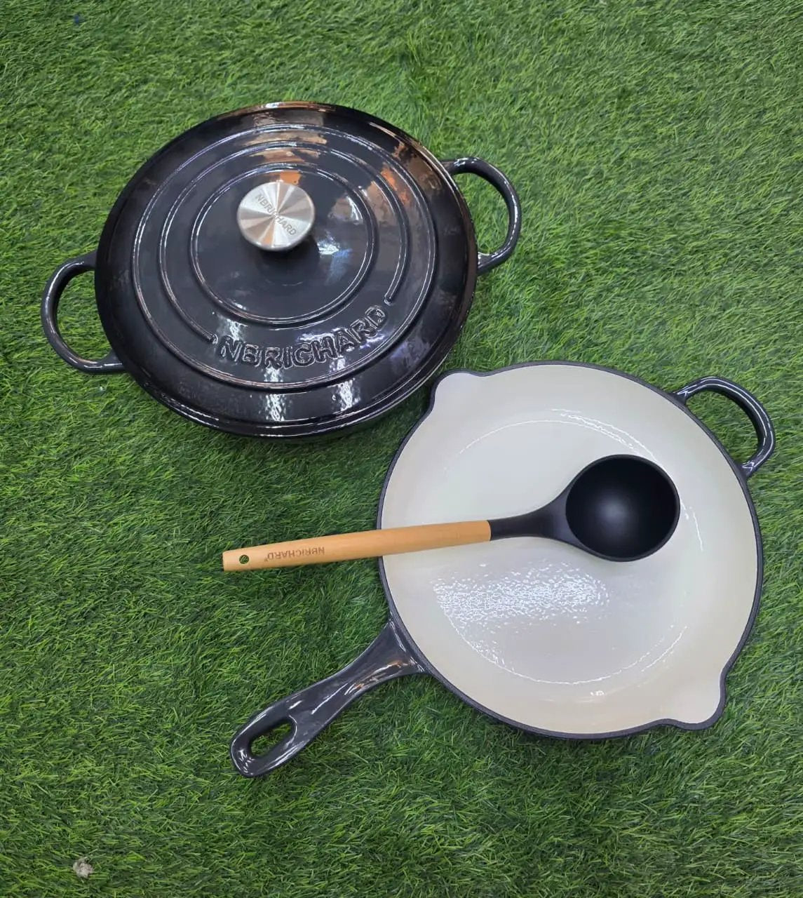 3 Pcs Enamel Cast Iron Cooking Pot Set Cookware Cookware Sets