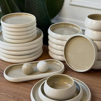 Dinner Set For Six 27 Piece Elegant European double glazed Porcelain Dinner set Kitchen & Dining Dinnerware Sets