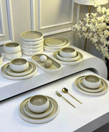 Dinner Set For Six 27 Piece Elegant European double glazed Porcelain Dinner set Kitchen & Dining Dinnerware Sets