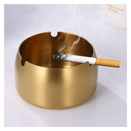 Gold Steel Ashtray 11x11cm Home & Living Ashtrays