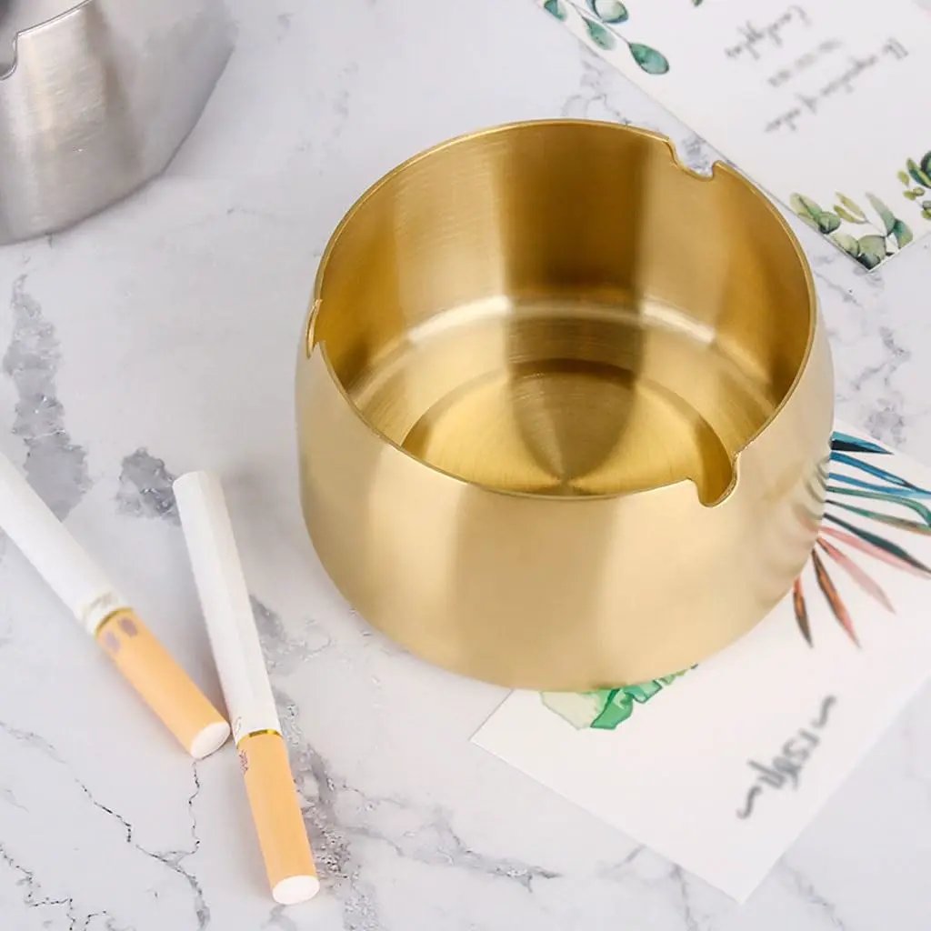 Gold Steel Ashtray 11x11cm Home & Living Ashtrays