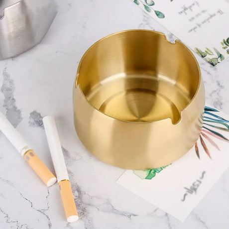 Gold Steel Ashtray 11x11cm Home & Living Ashtrays