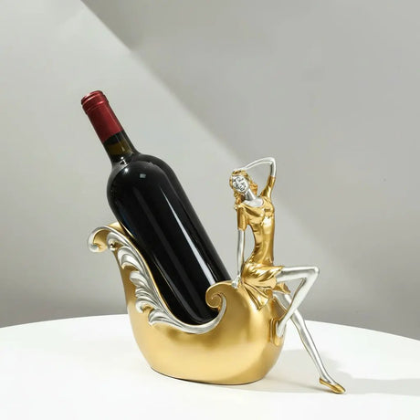 Lady Sculpture Resin Wine Bottle Holder Home Décor Wine Bottle Holders