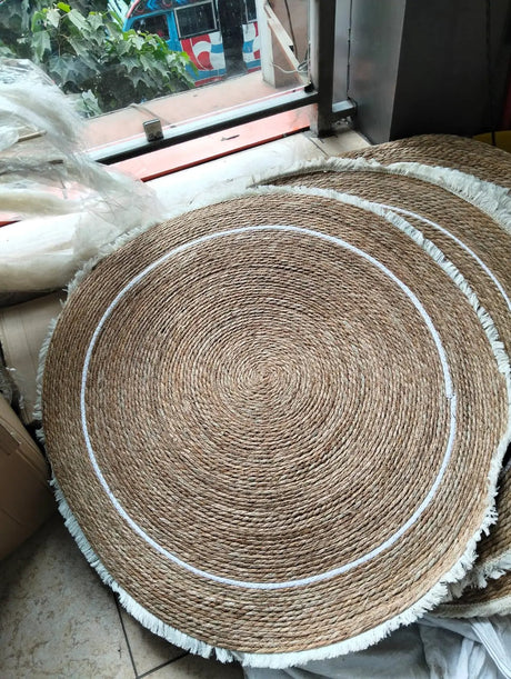Hand Braided Round Natural Jute Rug Rugs & Carpets Rugs
