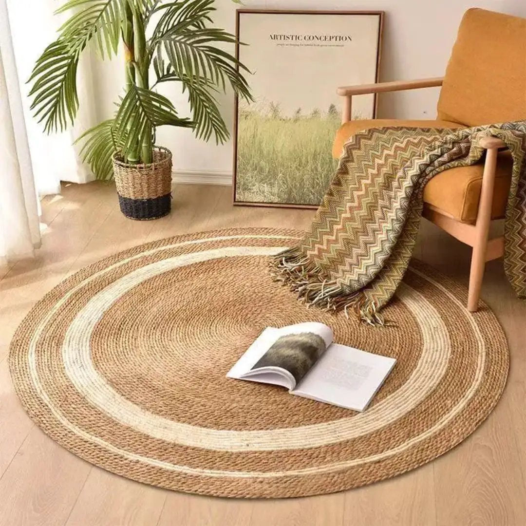 Hand Braided Round Natural Jute Rug Rugs & Carpets Rugs