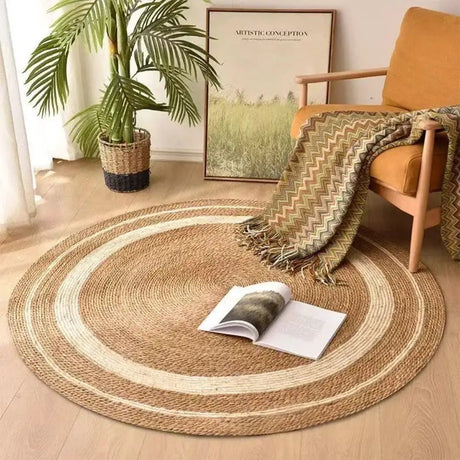Hand Braided Round Natural Jute Rug Rugs & Carpets Rugs