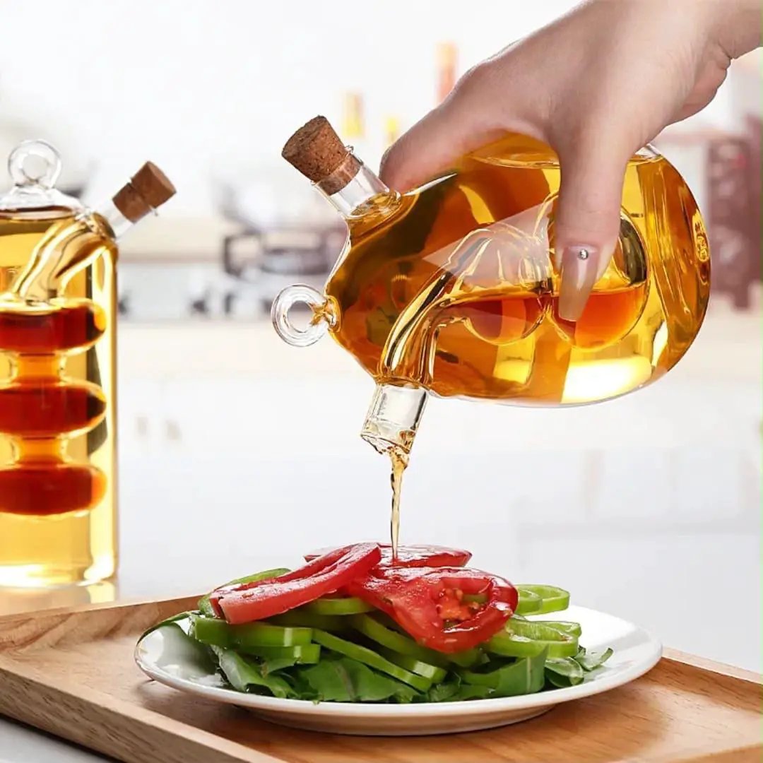 2-in-1 Double Mouth Oil & Vinegar Dispenser Kitchen & Dining Vinegar Dispensers