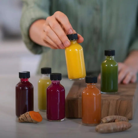 Ginger Shot Glass Bottles Set of 12 Kitchen & Dining Water Bottles
