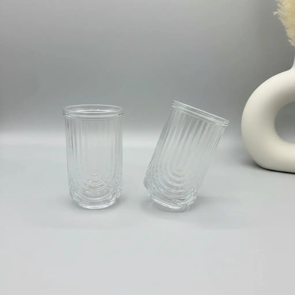 Retro U-Shape Highball Glasses Set of 6 Kitchen & Dining Drinkware Sets