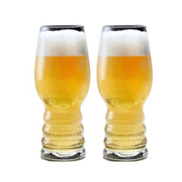 Stackable Tulip Crystal Glasses with Ridged Base Set of 6 Kitchen & Dining Tumblers