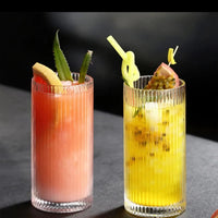 Ribbed Aesthetic Highball Glass Kitchen & Dining Tumblers