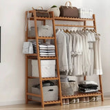 Eco-Friendly Bamboo Multilayer Clothing Hanging Rack Home & Living Garment Racks