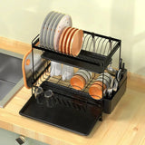 Double Layer Carbon Steel Dishrack Kitchen & Dining Dish Racks