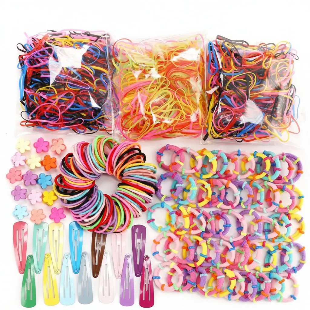 Girls Colorful Hair Bands & Scrunchies Set Fashion & Accessories Ponytail Holders