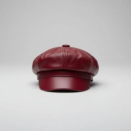 Vintage Faux Leather Unisex Newsboy Beret Cap Fashion & Accessories Berets