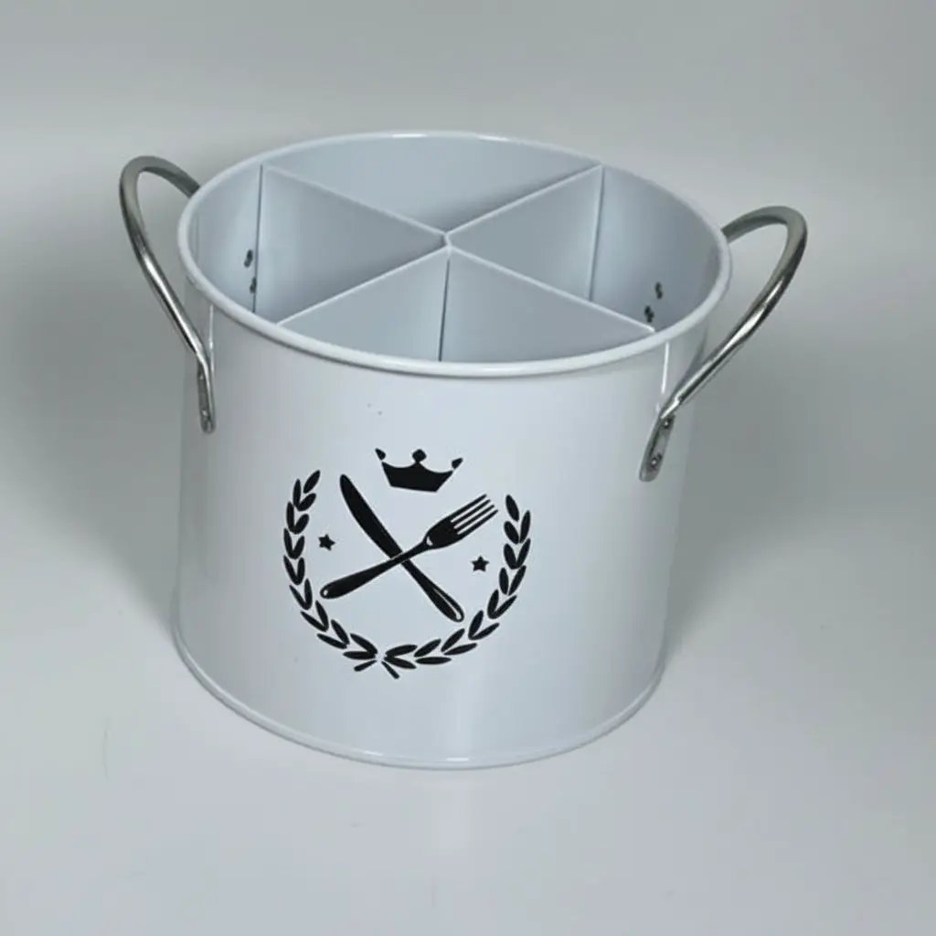 Partitioned Alloy Cutlery Holder Flatware Trays