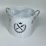 Partitioned Alloy Cutlery Holder Flatware Trays
