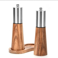 Bamboo Salt & Pepper Grinder Set 3pcs with Ceramic Core Kitchen & Dining Spice Grinders