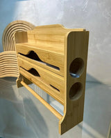 3-in-1 Wall Mounted Bamboo Wrap & Towel Dispenser Kitchen & Dining Food Wrap Dispensers
