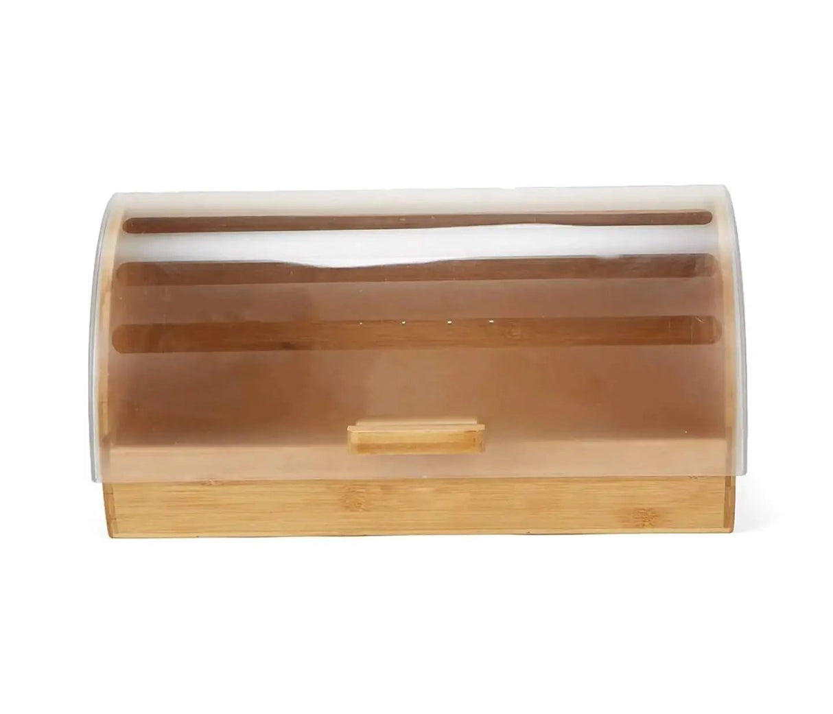 Bamboo Bread Box with Roll-Top Frosted Acrylic Lid Kitchen & Dining Bread Boxes