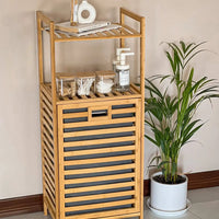 2-in-1 Bamboo Laundry Hamper with Shelf & Fabric Liner Home & Living Laundry Hampers