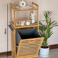 2-in-1 Bamboo Laundry Hamper with Shelf & Fabric Liner Home & Living Laundry Hampers