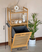 2-in-1 Bamboo Laundry Hamper with Shelf & Fabric Liner Home & Living Laundry Hampers